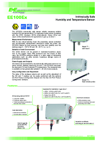 Thumbnail of document Data Sheet - EE100Ex IS Humidity/Temperature Transmitter